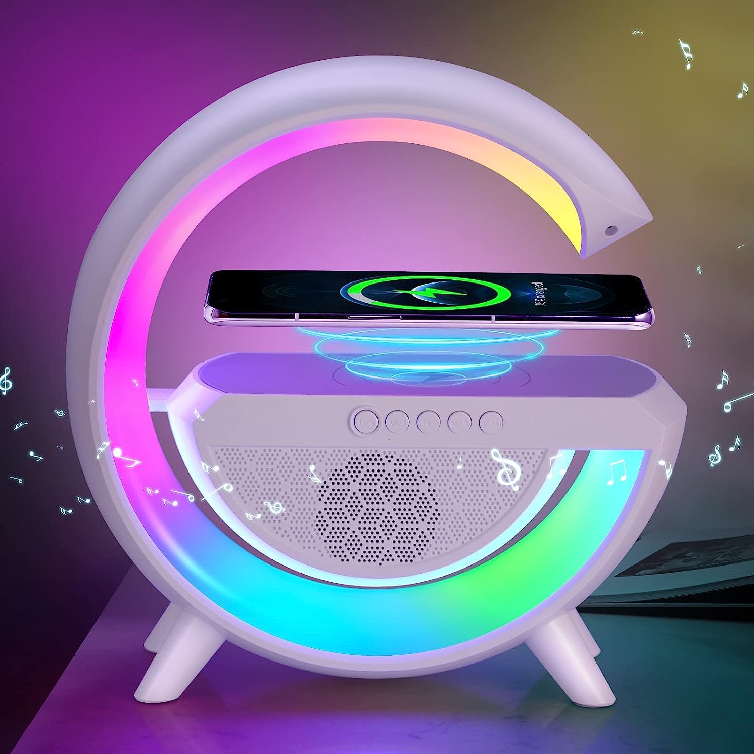 3-in-1 LED Lamp – Bluetooth Speaker & Wireless Charger