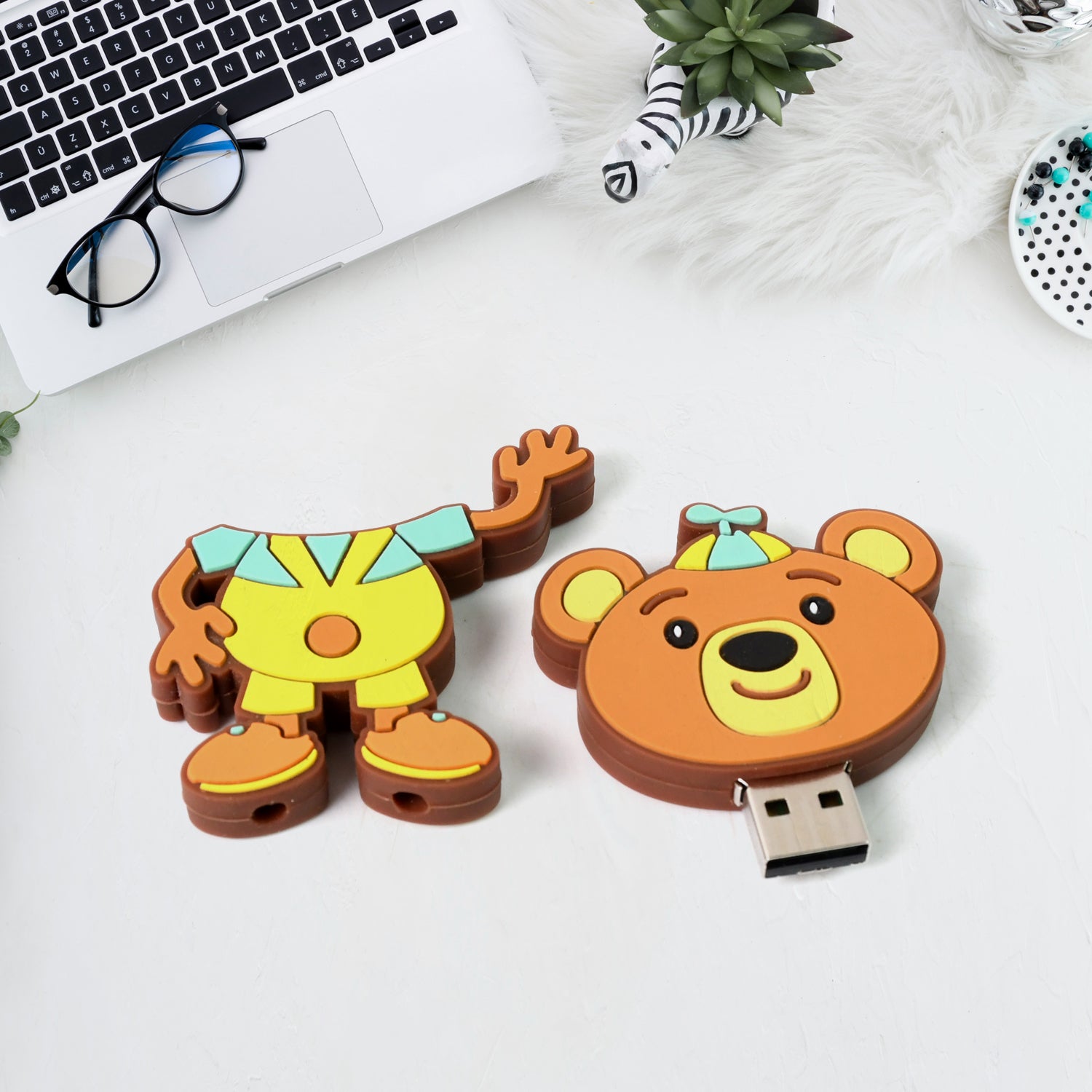 Portable 15GB Cartoon-Shaped USB Pen Drive, Silicone Flash Disk with Baby Rhymes