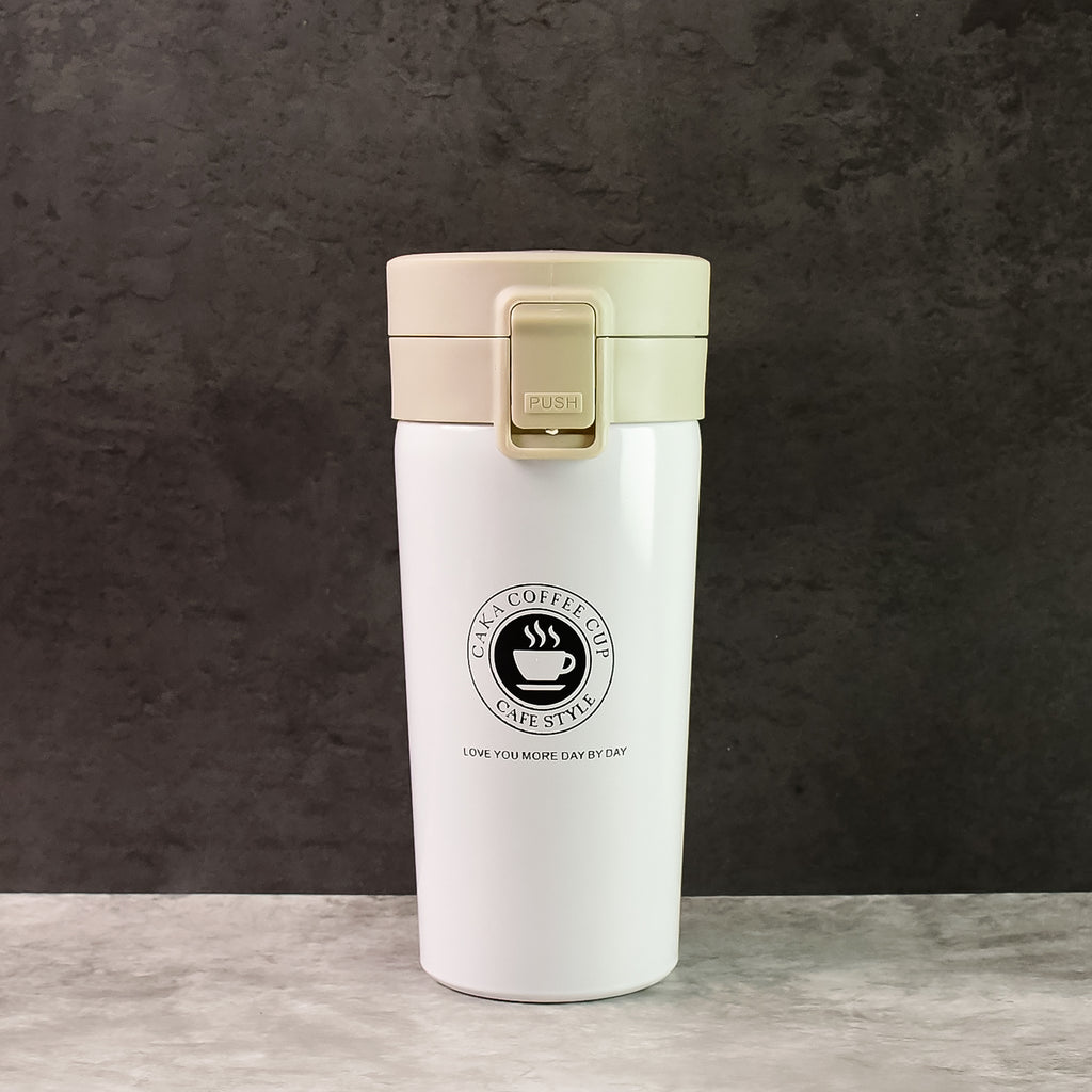 Stainless Steel Coffee Flask, Vacuum Insulated with Flip Lock Lid (400ML)
