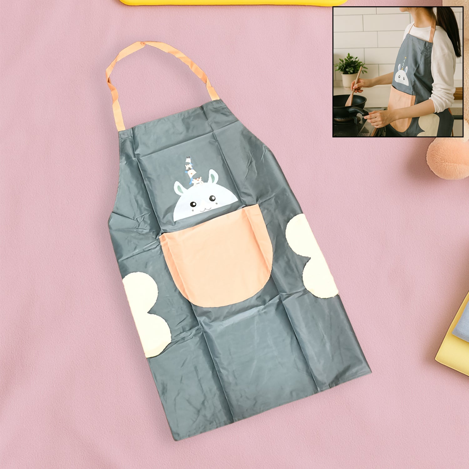 Cartoon Apron for Cooking, Cute Animal Design Kitchen Apron