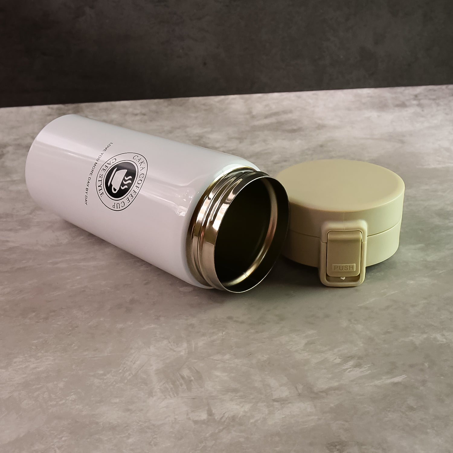 Stainless Steel Coffee Flask, Vacuum Insulated with Flip Lock Lid (400ML)