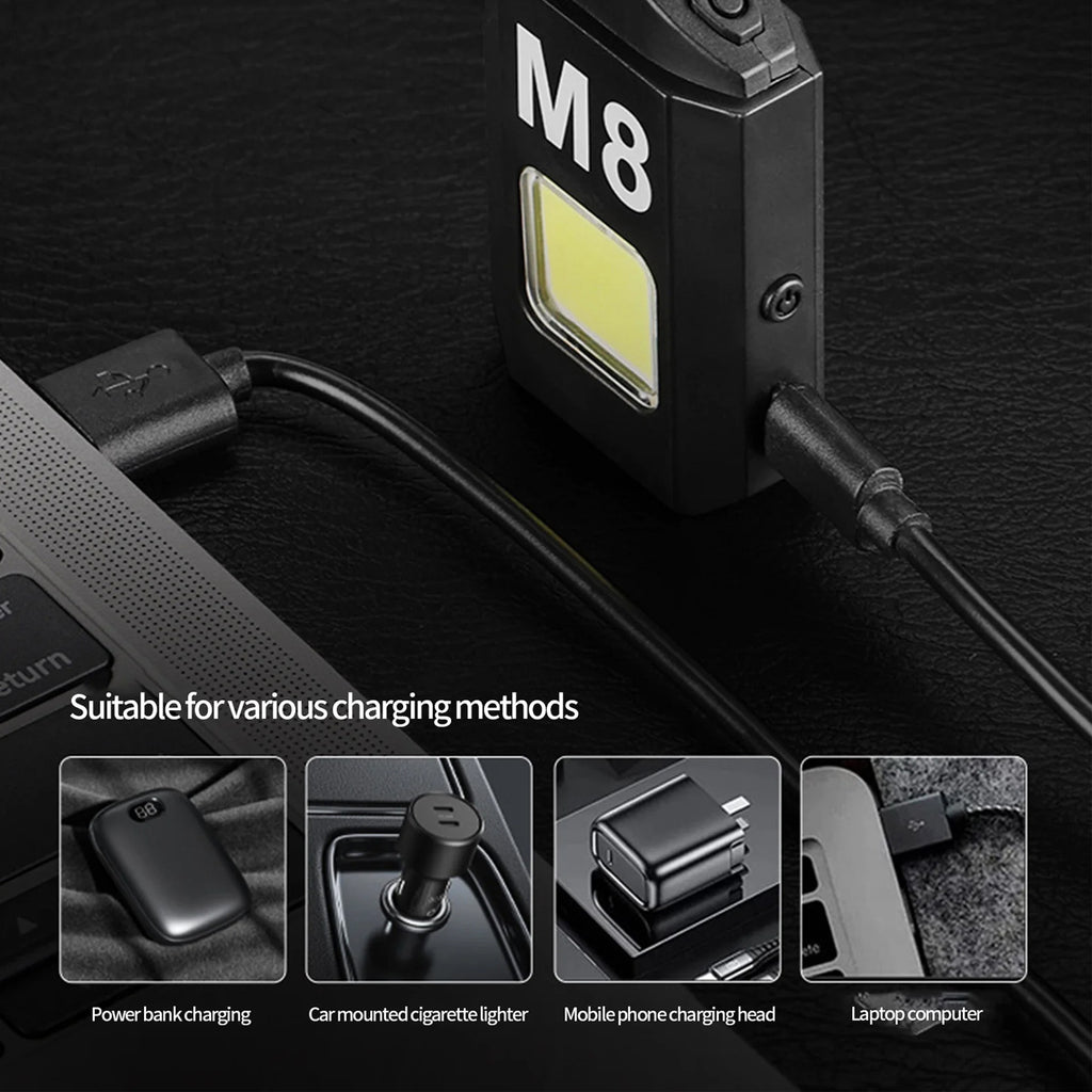 Multifunctional Mini Torch Lighter – Bright LED Flashlight & Windproof Flame
