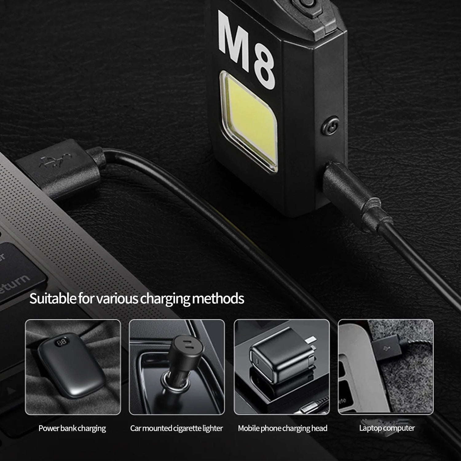 Multifunctional Mini Torch Lighter – Bright LED Flashlight & Windproof Flame