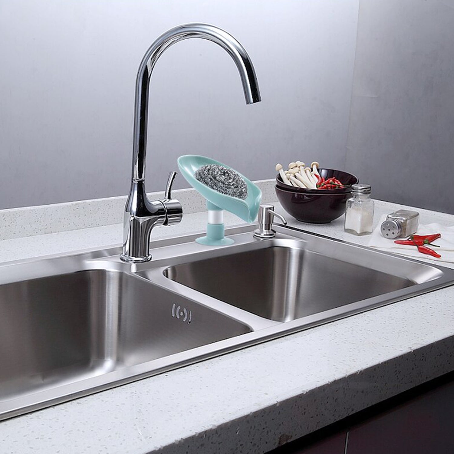 Self-Draining Soap Holder, Leaf Shape Soap Tray for Bathroom Sink or Shower