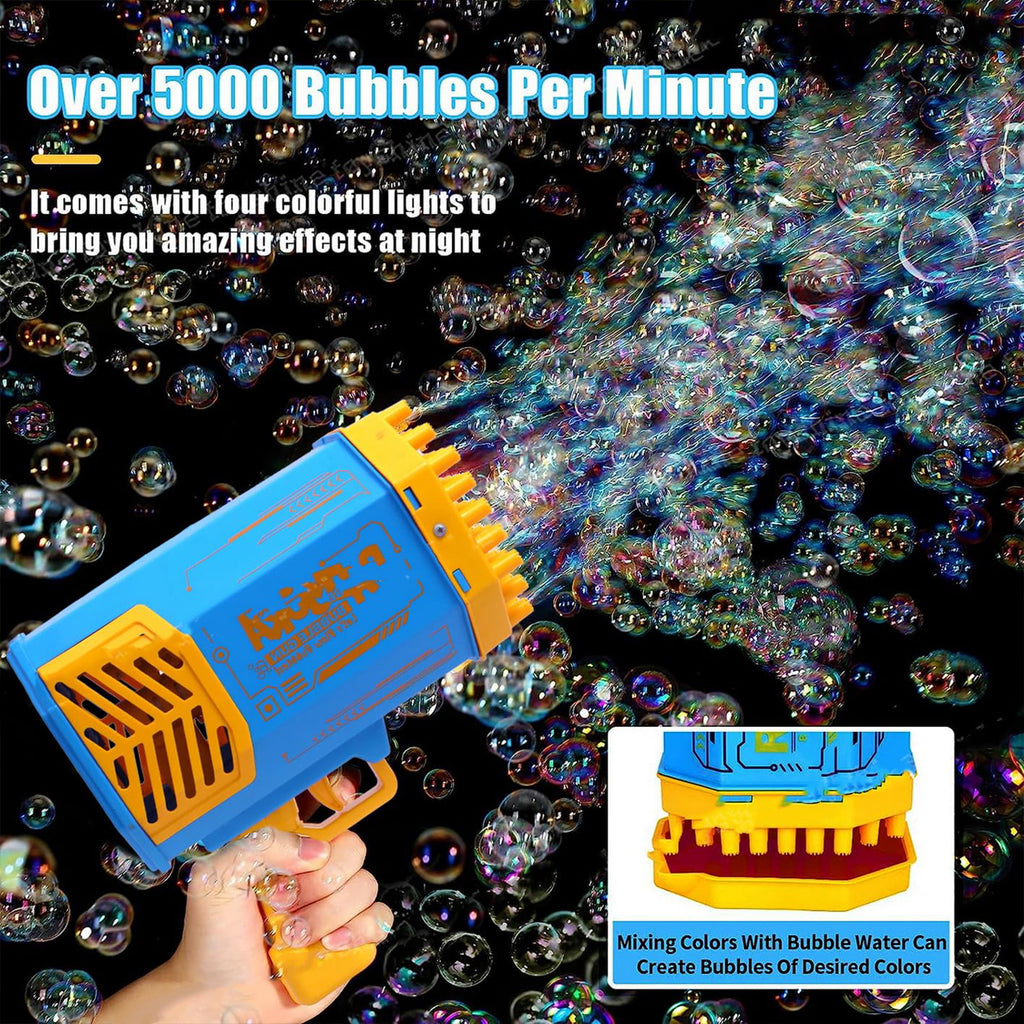 69 Hole Rechargeable Bubble Gun – Big Rocket Boom Bubble Blower Toy