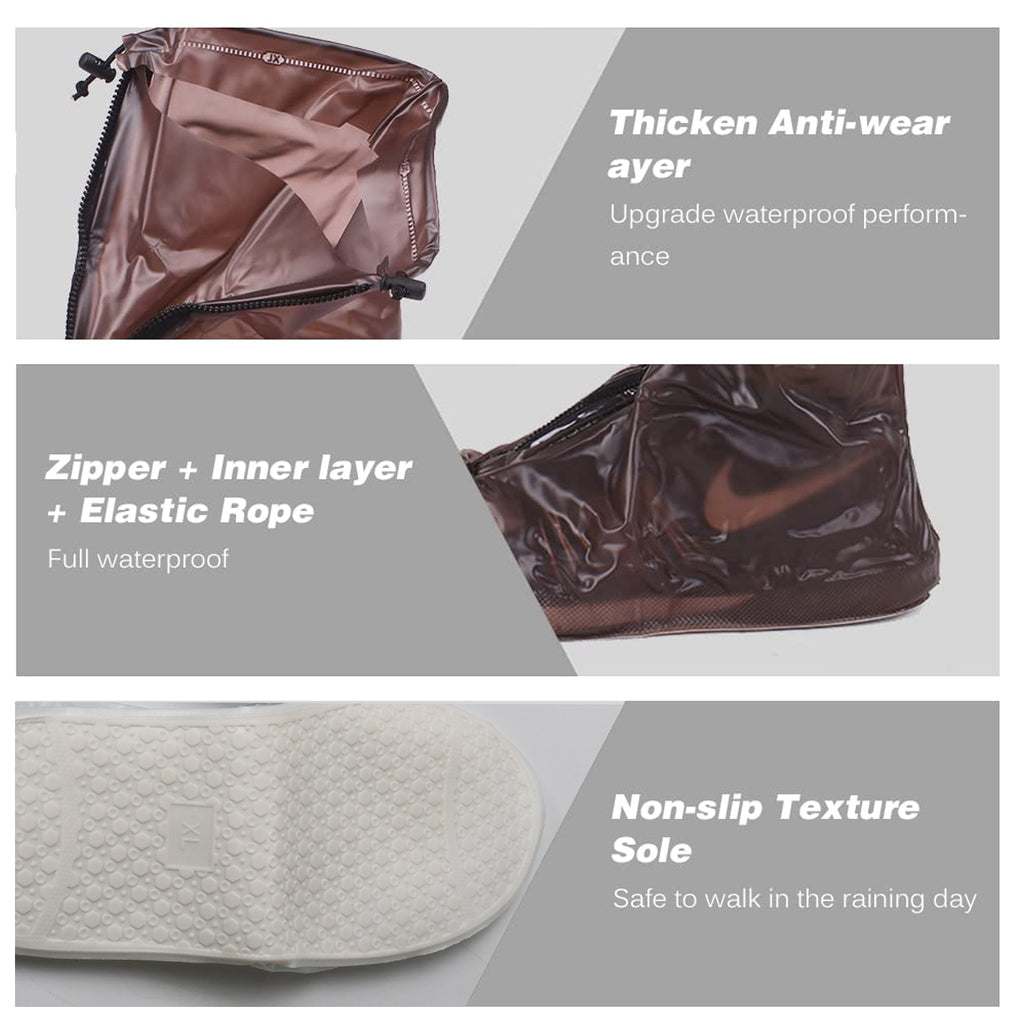 Plastic Shoes Cover with Zipper Anti Slip for Rainy Season