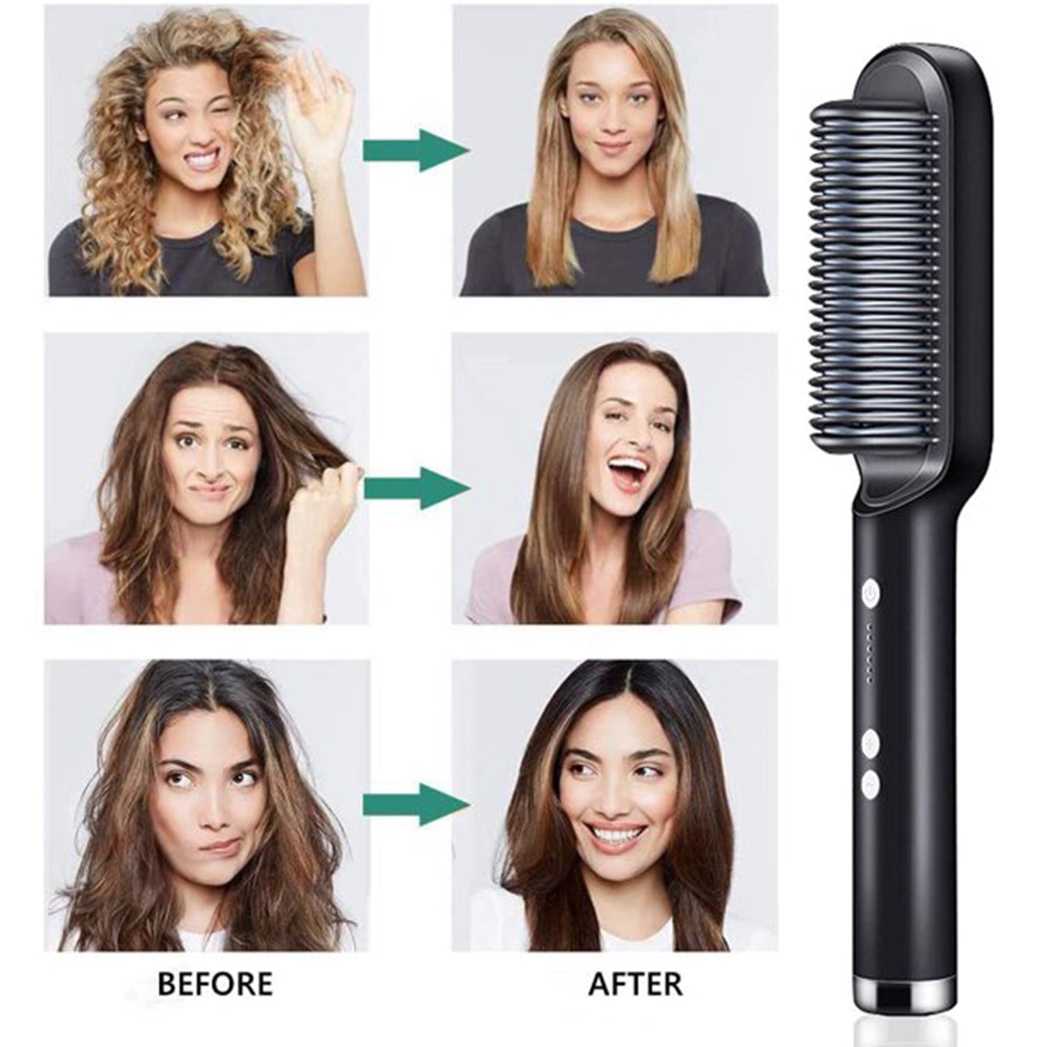 Hair Straightener with Scalp Massage, 2 in 1 Styling Tool & Hair Care Accessory