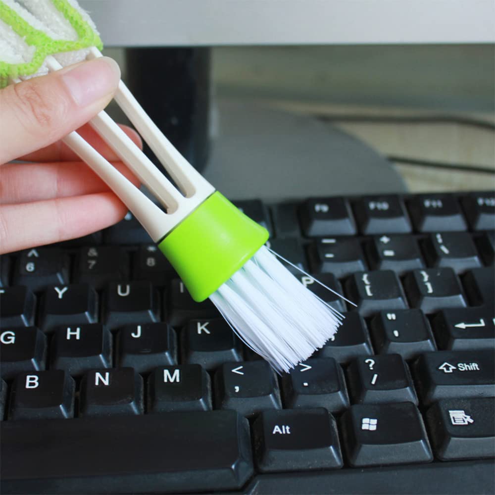 3-in-1 Blind, AC Vent & Keyboard Cleaner – Dual-End Microfiber Duster & Crevice Brush
