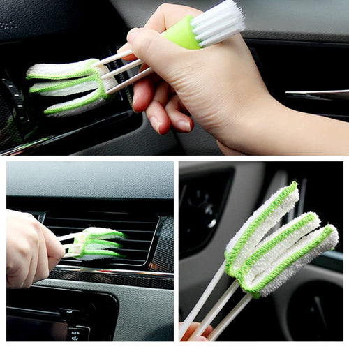 3-in-1 Blind, AC Vent & Keyboard Cleaner – Dual-End Microfiber Duster & Crevice Brush