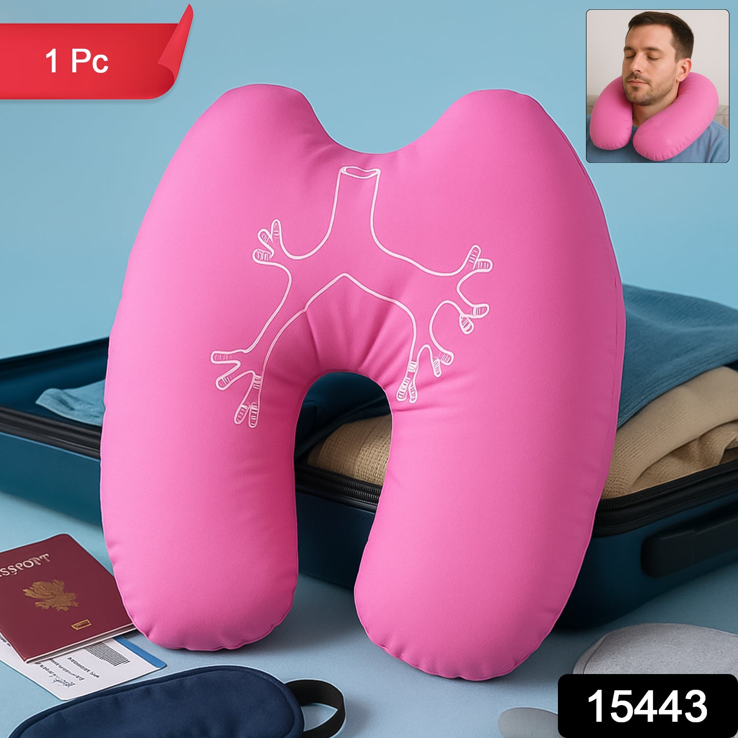 U-Shape Travel Neck Pillow – Ideal for Flights & Cars