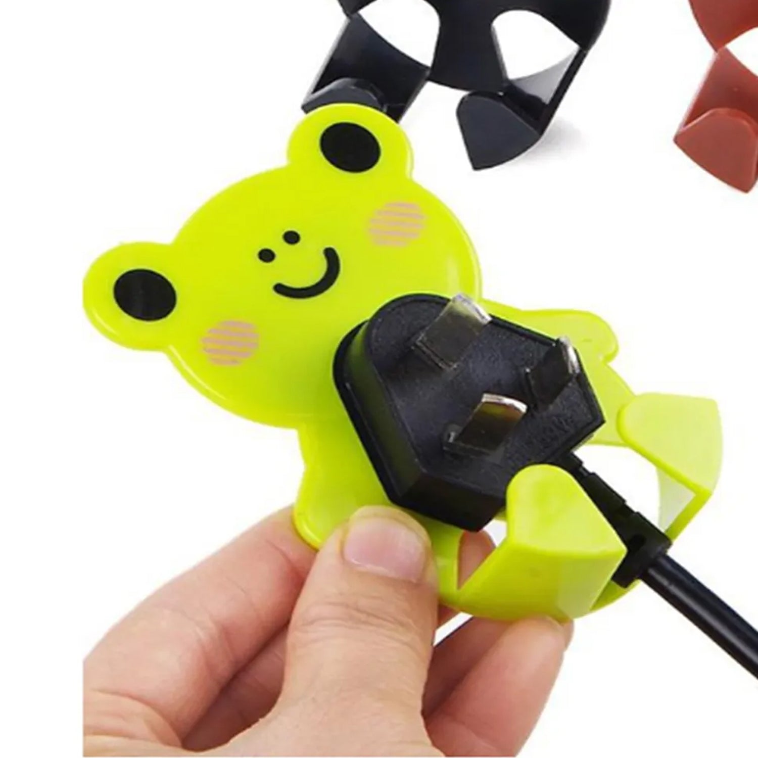 Adhesive Cable & Socket Holder, 2-Piece Plastic Mount Set for Home & Office
