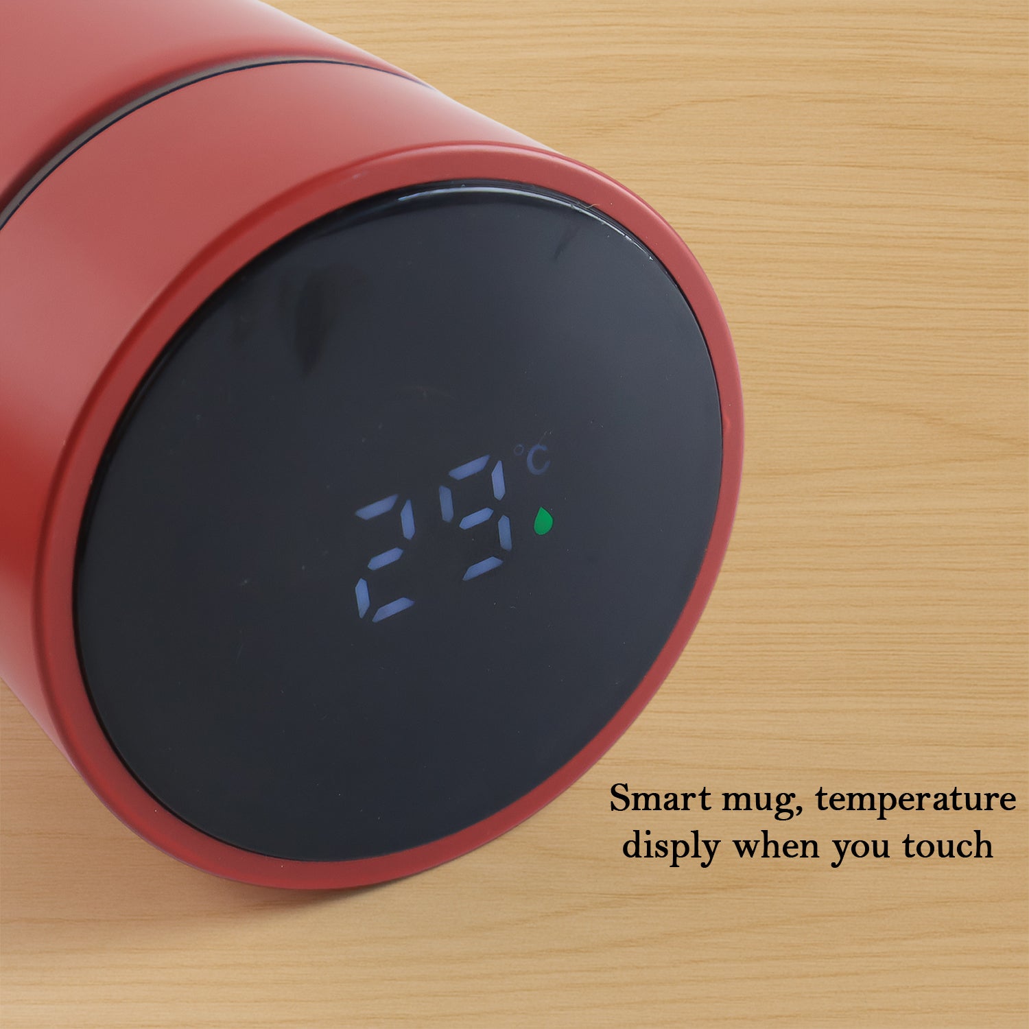 Red Smart Flask with Temperature Display – Leak-Proof, Vacuum Insulated Water Bottle (500ml)
