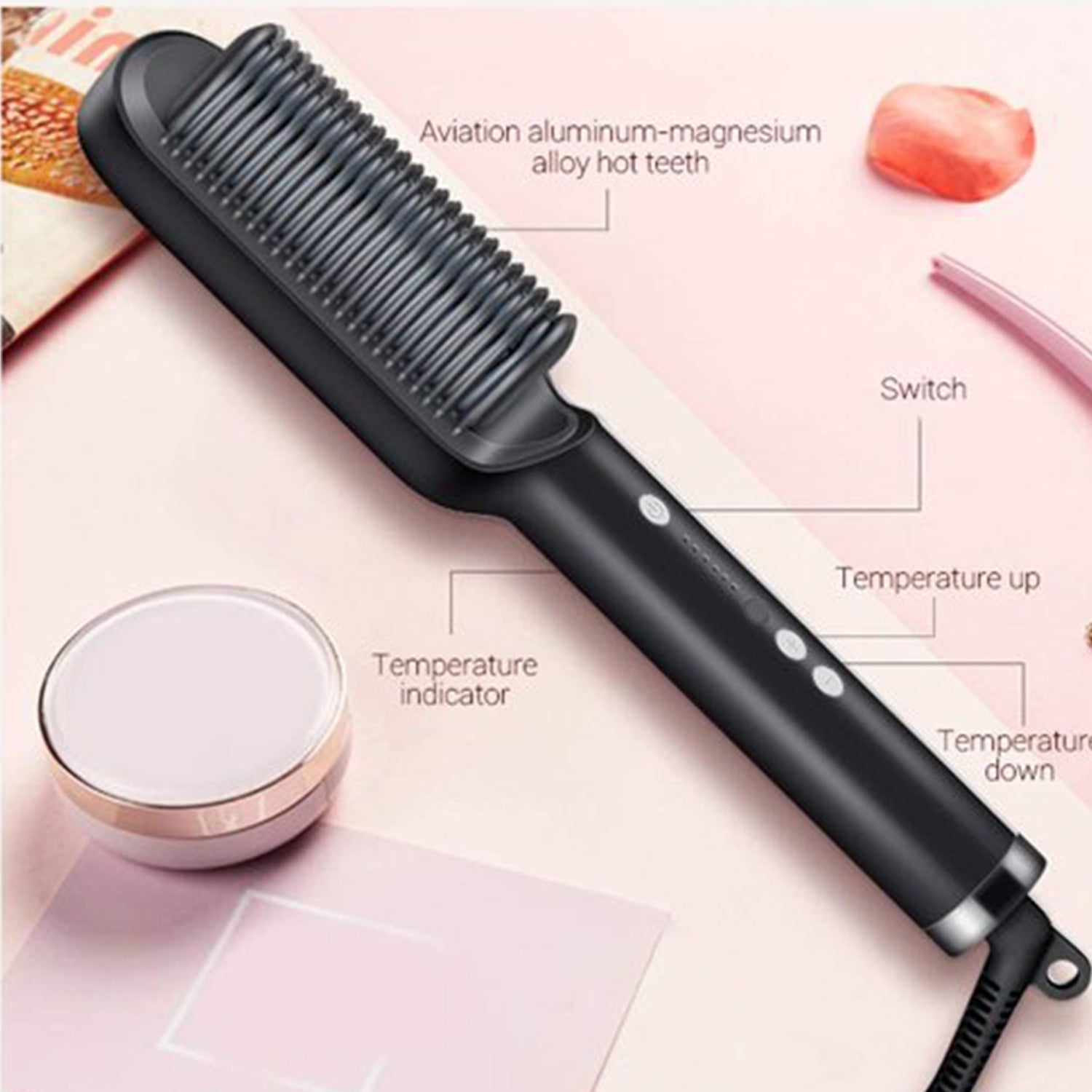 Hair Straightener with Scalp Massage, 2 in 1 Styling Tool & Hair Care Accessory