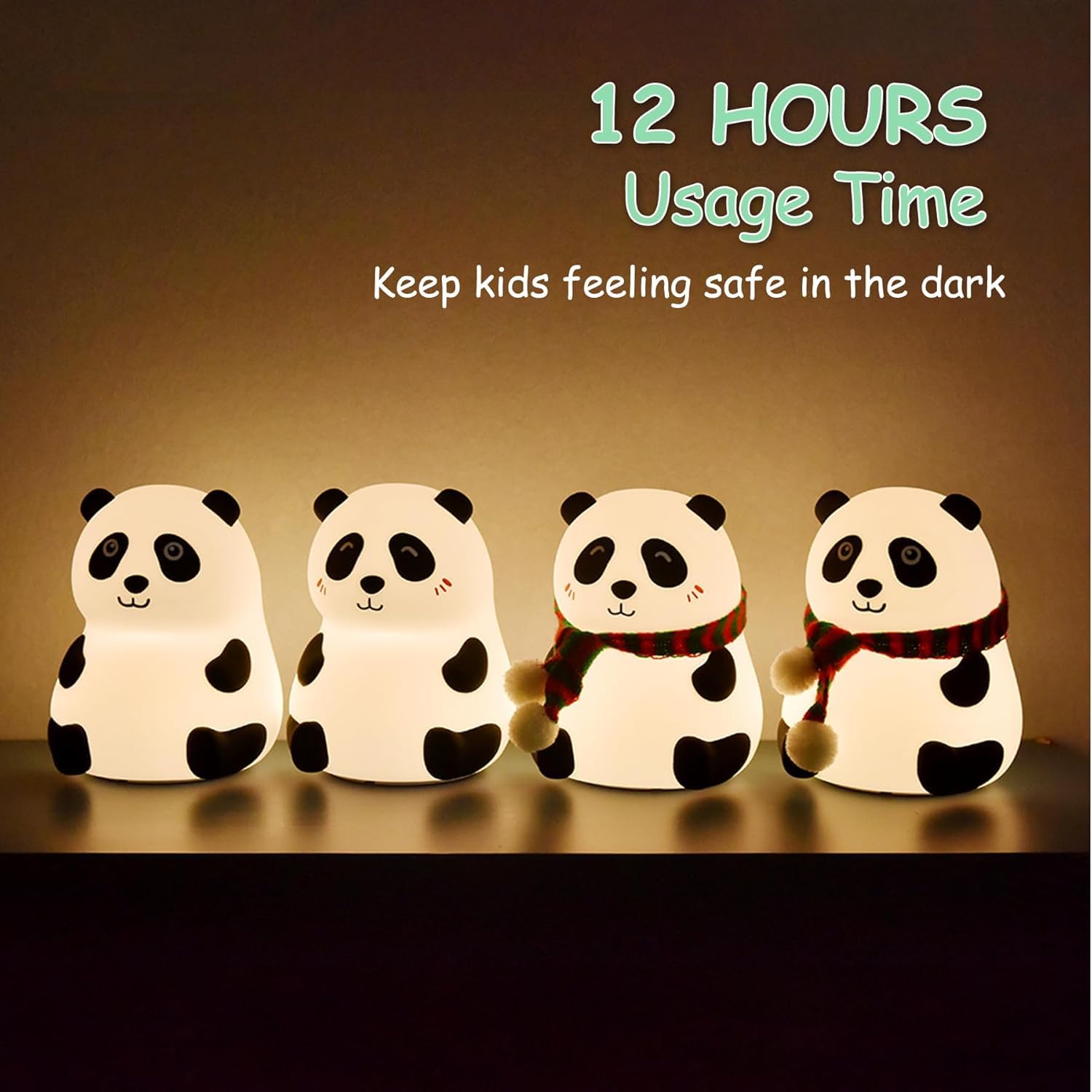 Panda 7‑Color LED Silicone Touch Lamp – Portable Cute Night Light
