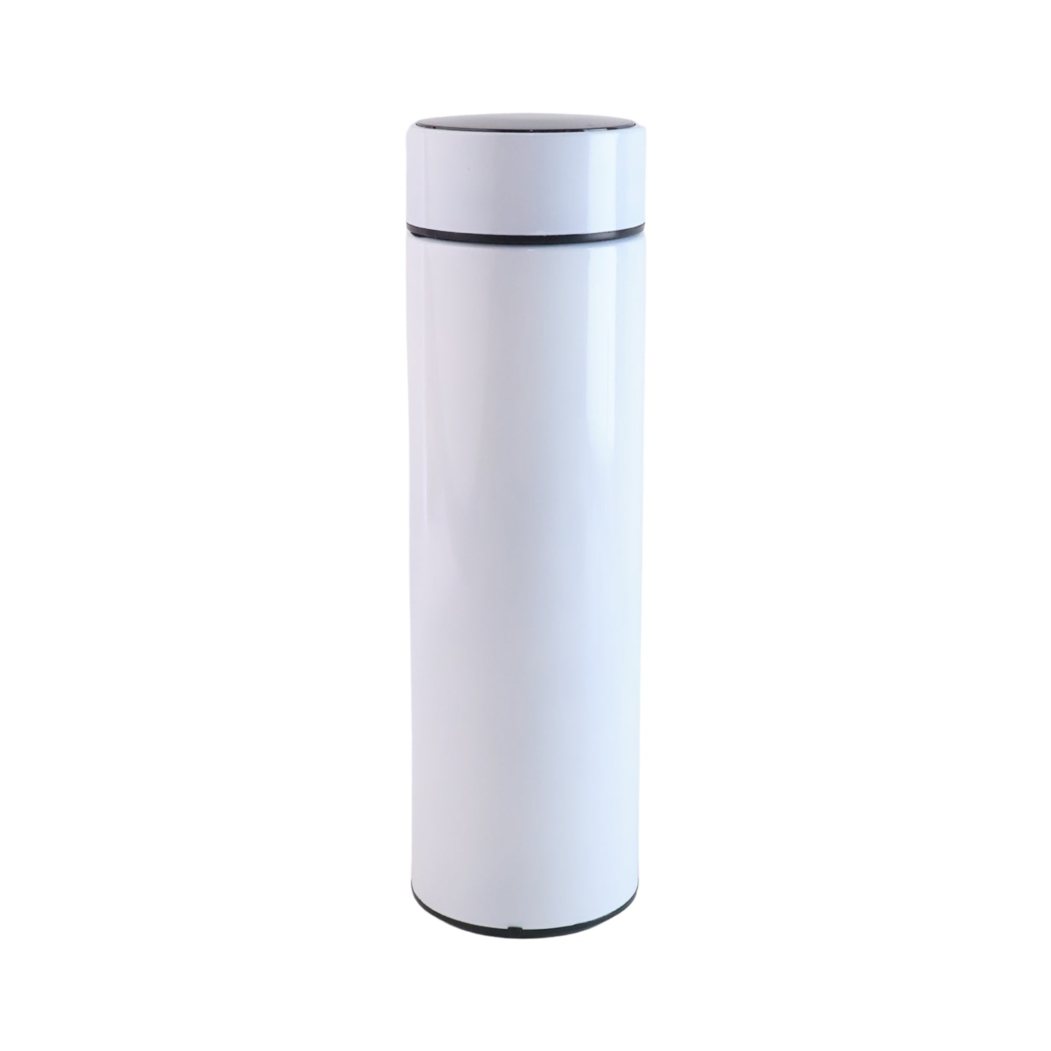 White Smart Flask with Temperature Display – Leak-Proof, Vacuum Insulated Water Bottle (500ml)