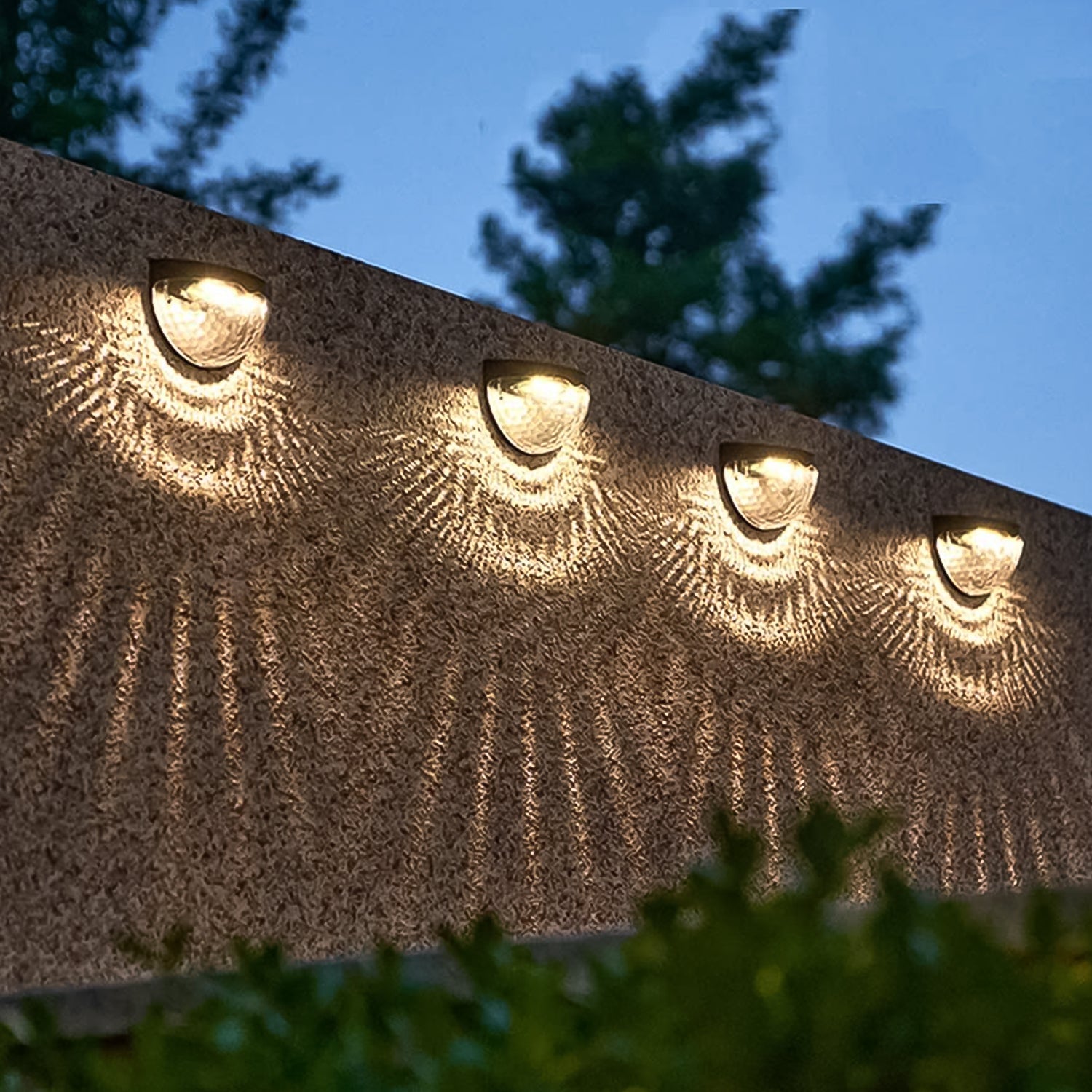 6 LED Solar Wall Lights for Fence Waterproof Honeycomb Shade, Easy Mount